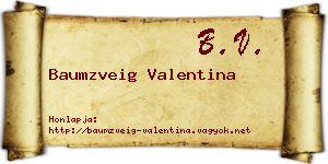 Baumzveig Valentina névjegykártya